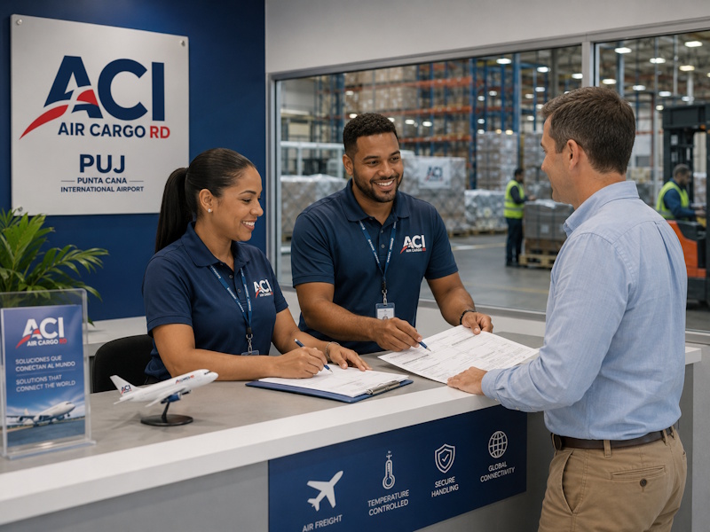 Equipo de ACI RD verificando documentación de un embarque, Punta Cana